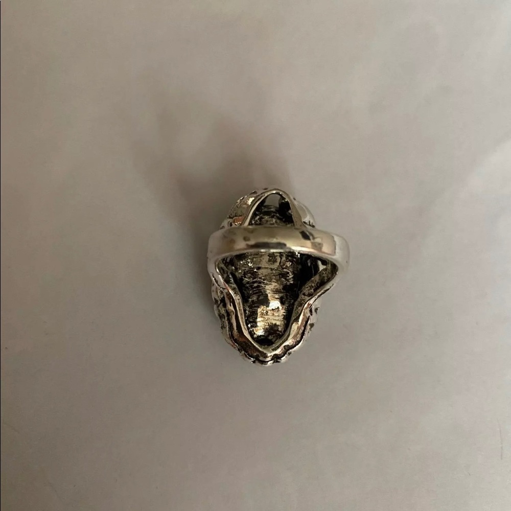 New Vintage Big Black Oval Stone Ring - Picture 5 of 7